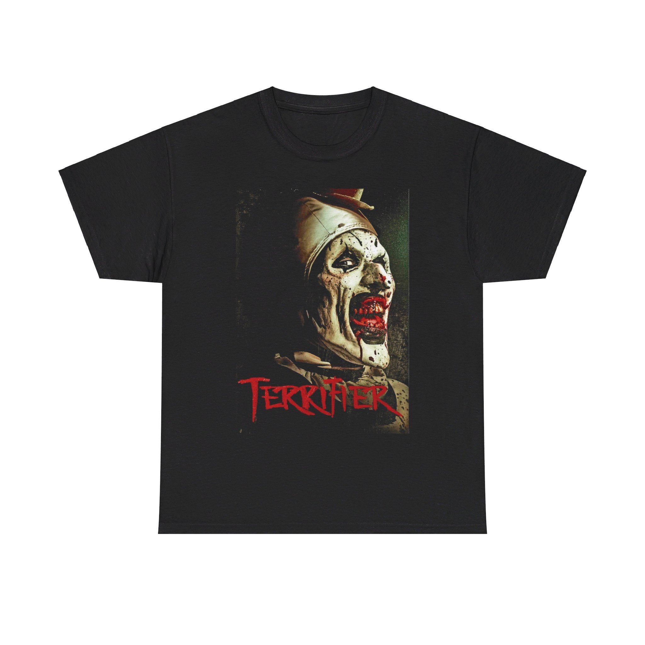 Terrifier Art the Clown Mask Horror Movie T-shirt - Picture 5 of 5