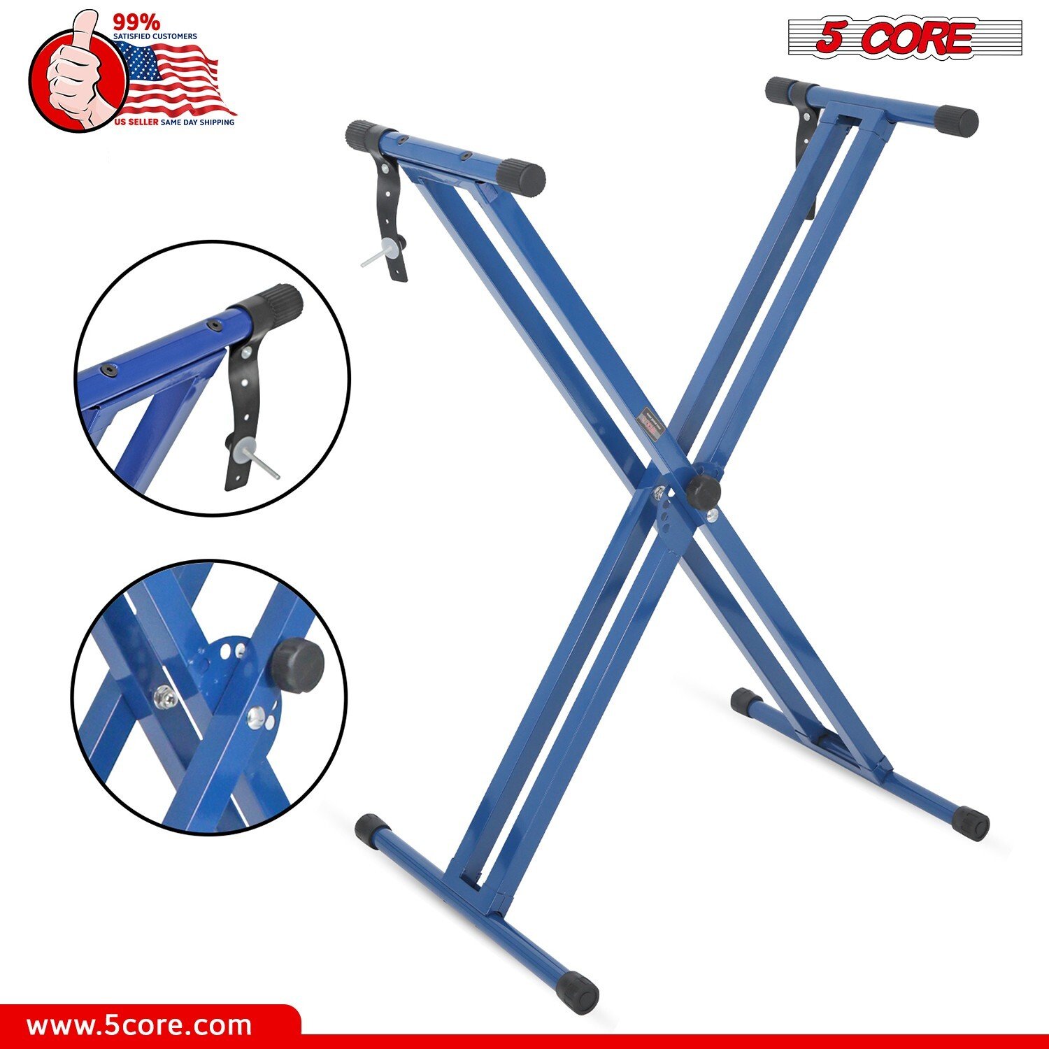 5Core Keyboard Stand Double X Style Adjustable Lift Piano Riser For 49 - 88 Keys - Picture 10 of 12