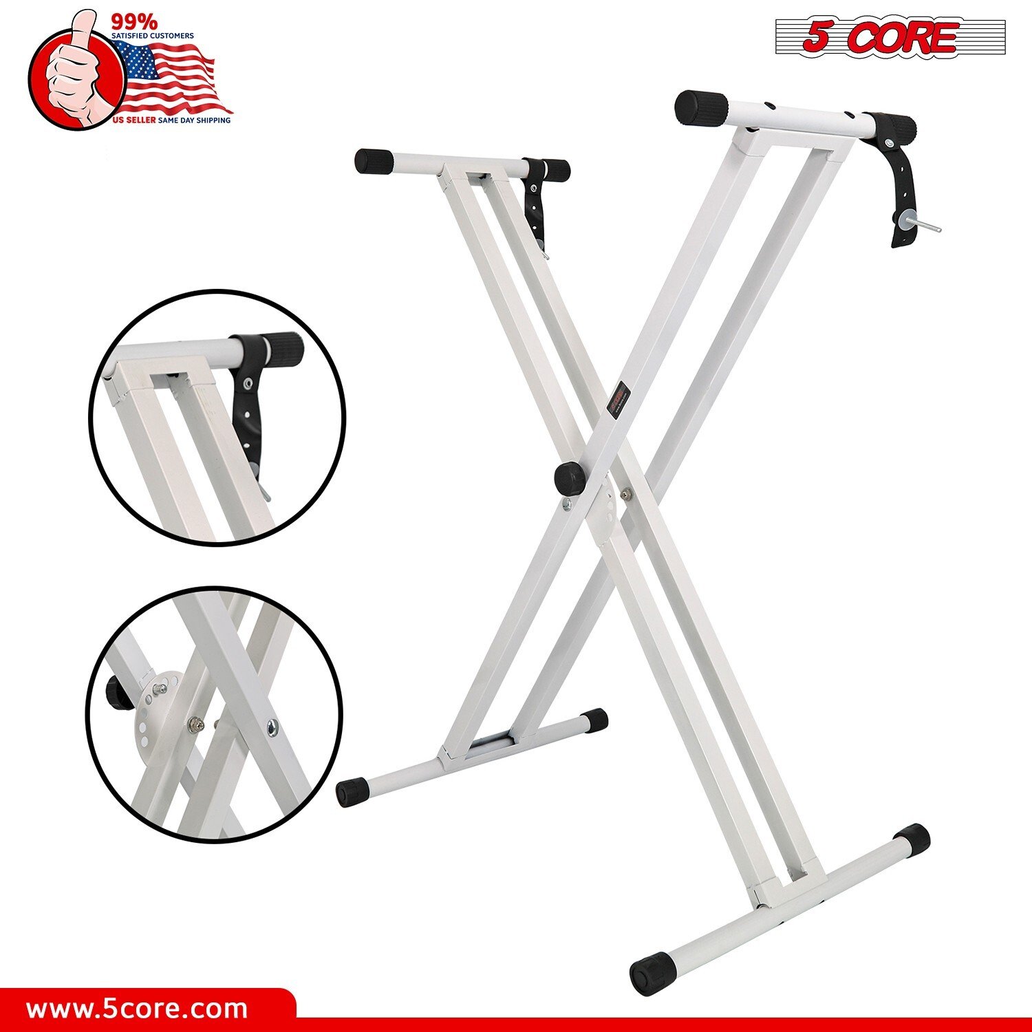 5Core Keyboard Stand Double X Style Adjustable Lift Piano Riser For 49 - 88 Keys - Picture 11 of 12