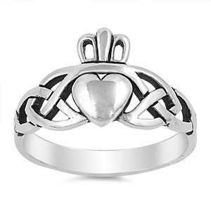 .925 Sterling Silver Band - Silver Ring - Claddagh Ring Trinity Knot - Picture 10 of 10
