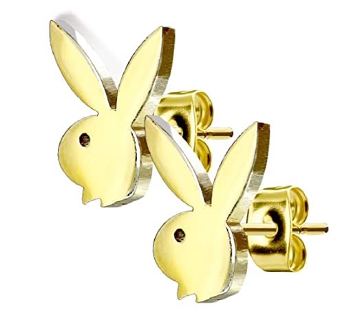 Playboy Bunny 316L Stainless Steel Earring Studs Pair - Bild 2 von 3