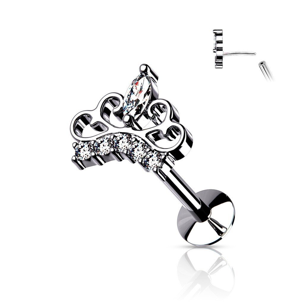 Cartilage Daith Tragus Helix Crown Tiara Ear Studs Earring Piercing Labret - Picture 6 of 6