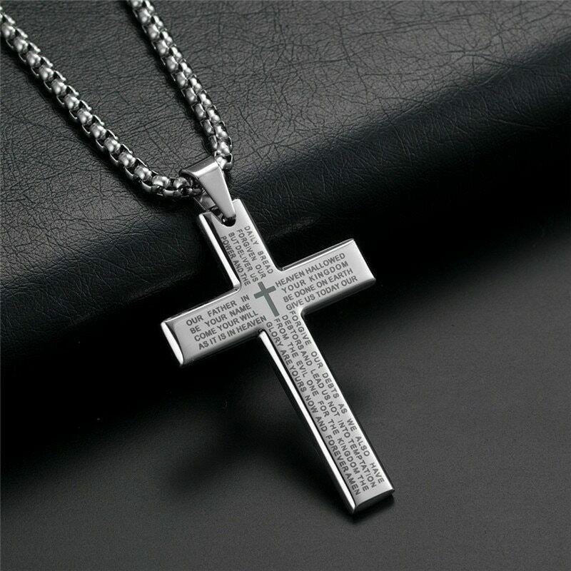 Cross Necklace & Pendant Christian Jewelry Stainless Steel Gold Men or Women - Picture 14 of 14