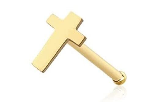 Body Accentz Nasenknochen Ohrstecker flach Kreuz 316L Chirurgenstahl Stab 20g - Bild 3 von 3