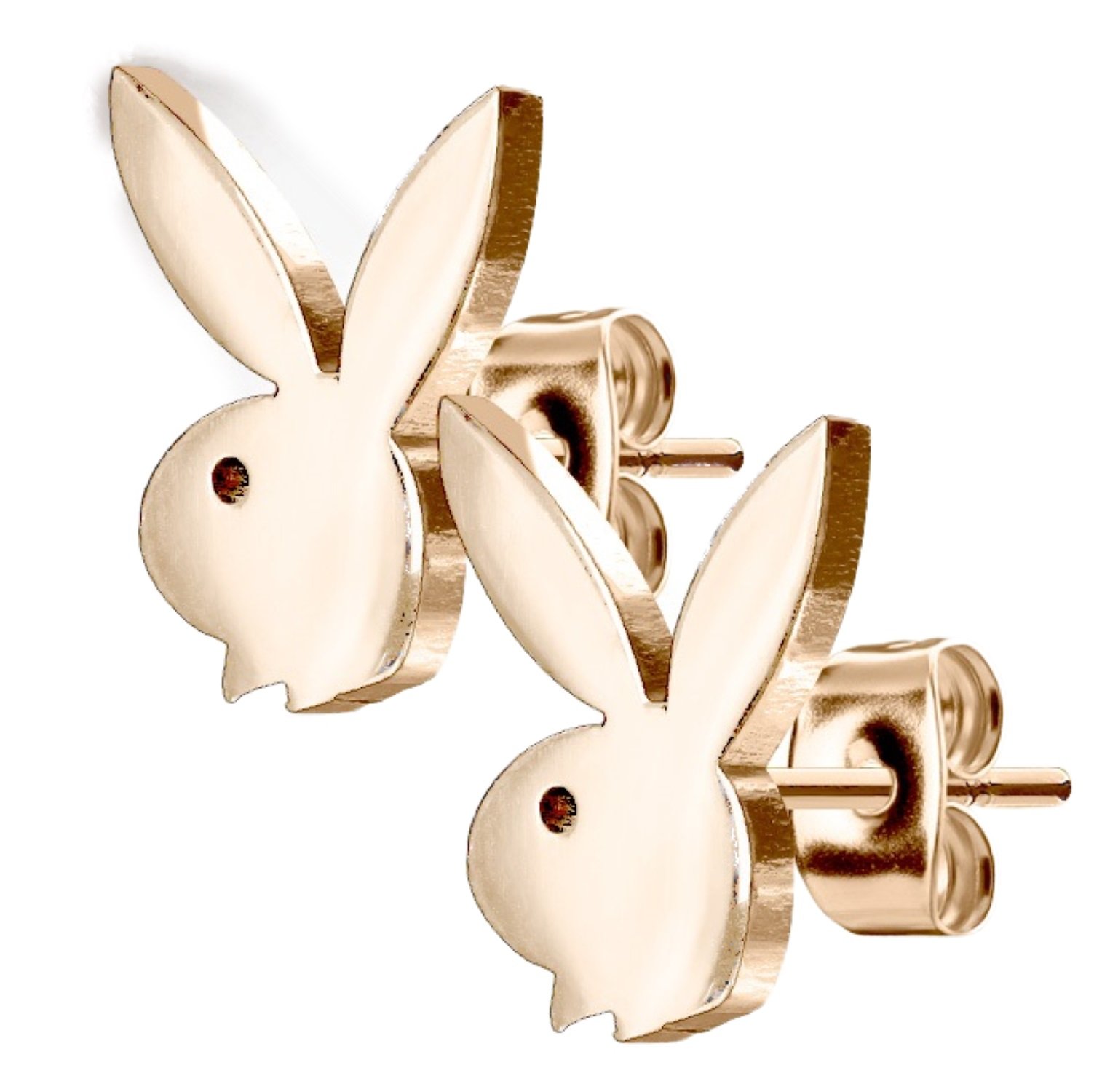 Playboy Bunny 316L Stainless Steel Earring Studs Pair - Bild 3 von 3