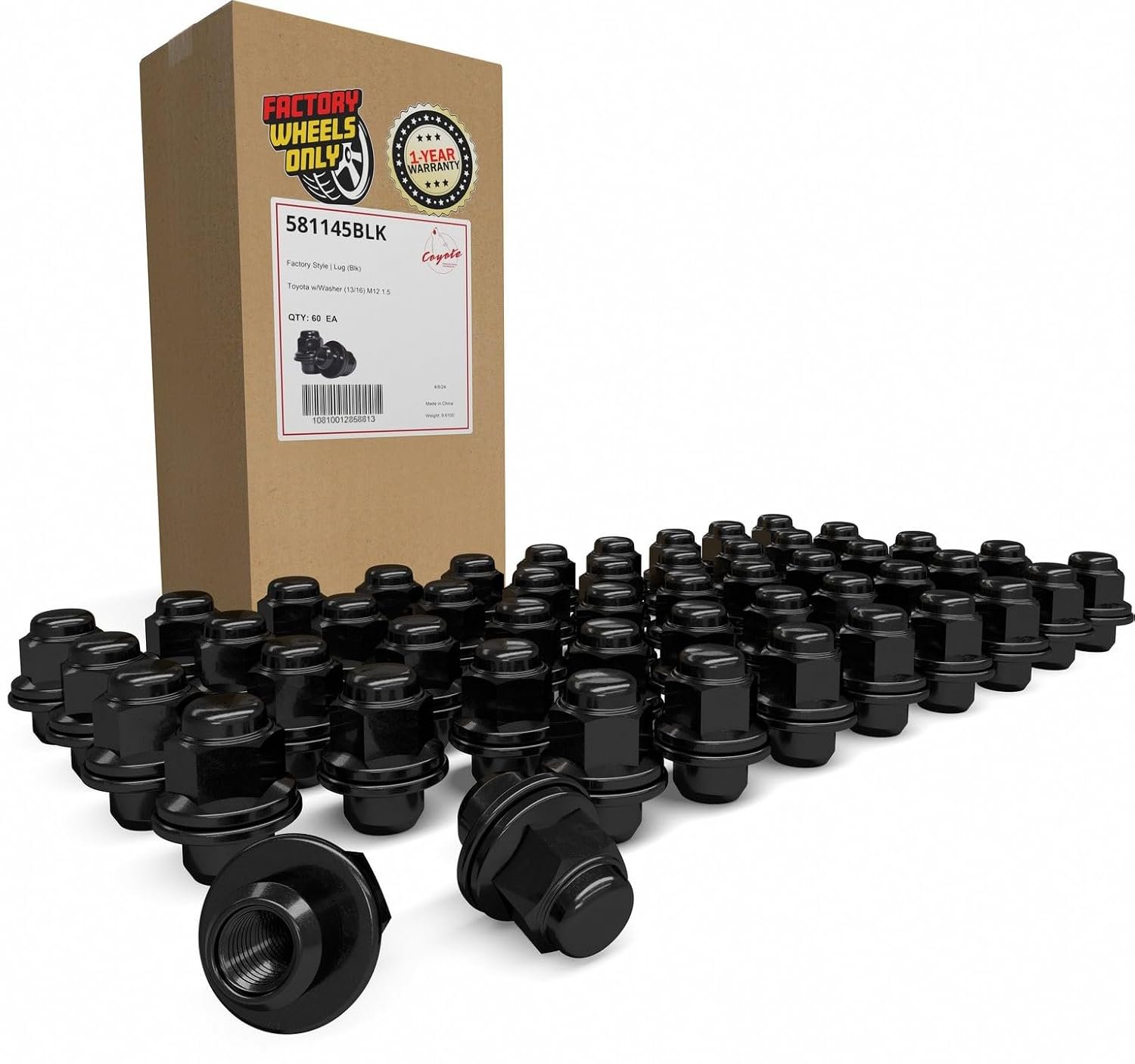 Wheel Accessories Parts 60 Pcs M12x1.5 12x1.5 Thread OEM Factory Style Lug...