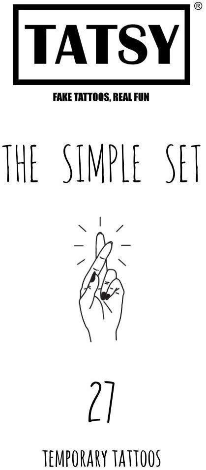 Temporary Tattoo Set By Tatsy, The Simple Set, For Women and Men, Original,... - Picture 2 of 2