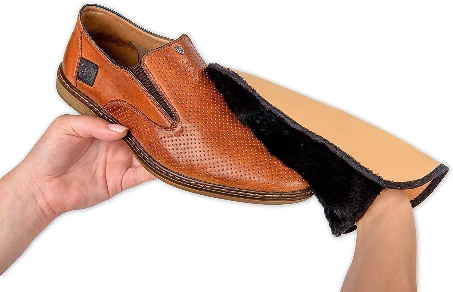 Shoe Polish Glove Mitten | Buff Shine Your Shoes Boots, 100% Natural Leather,... - Picture 6 of 7
