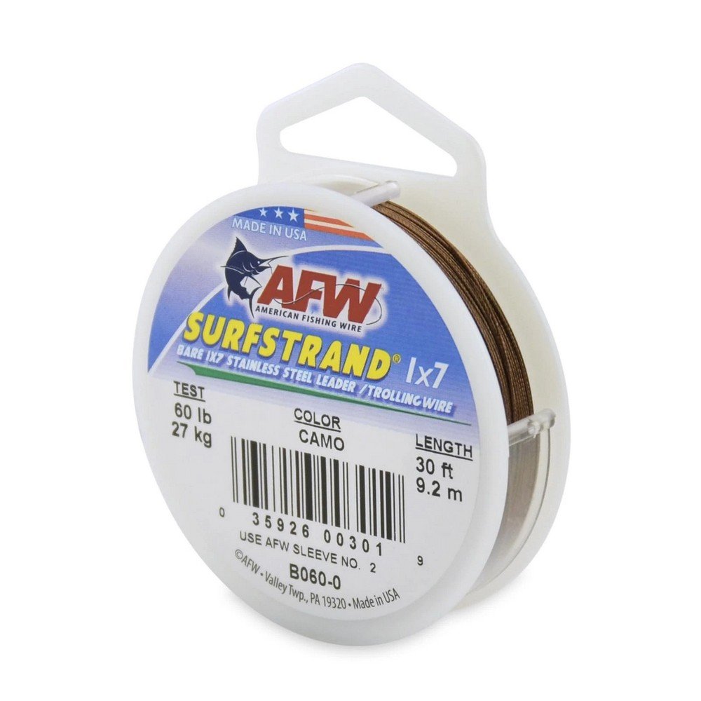 AFW Surfstrand Bare Stainless Steel Leader Wire Camo - Picture 4 of 5