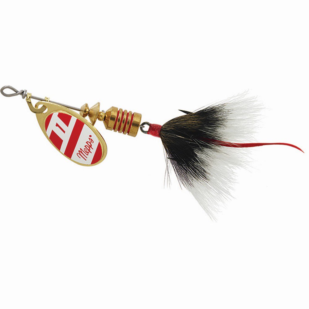 Mepps Aglia Dressed Treble Spinnerbait Red-White-Grey