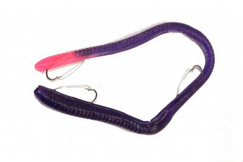 IKE-CON Weedless Pre-Rigged Worm Soft Plastic Bait 12"