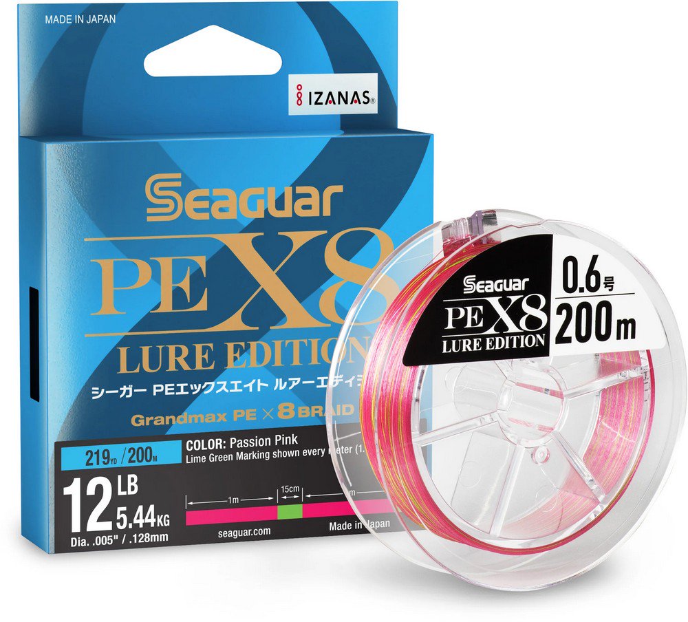 Seaguar Japanese Domestic Market PEX8 Lure Edition Braid Line 219 yd Pink-Green