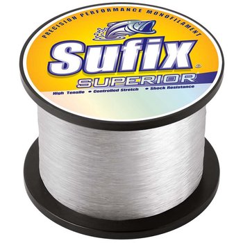 Sufix Superior 1/4 lb Spool Monofilament 670 yd Fishing Line Clear 20 lb 635-120