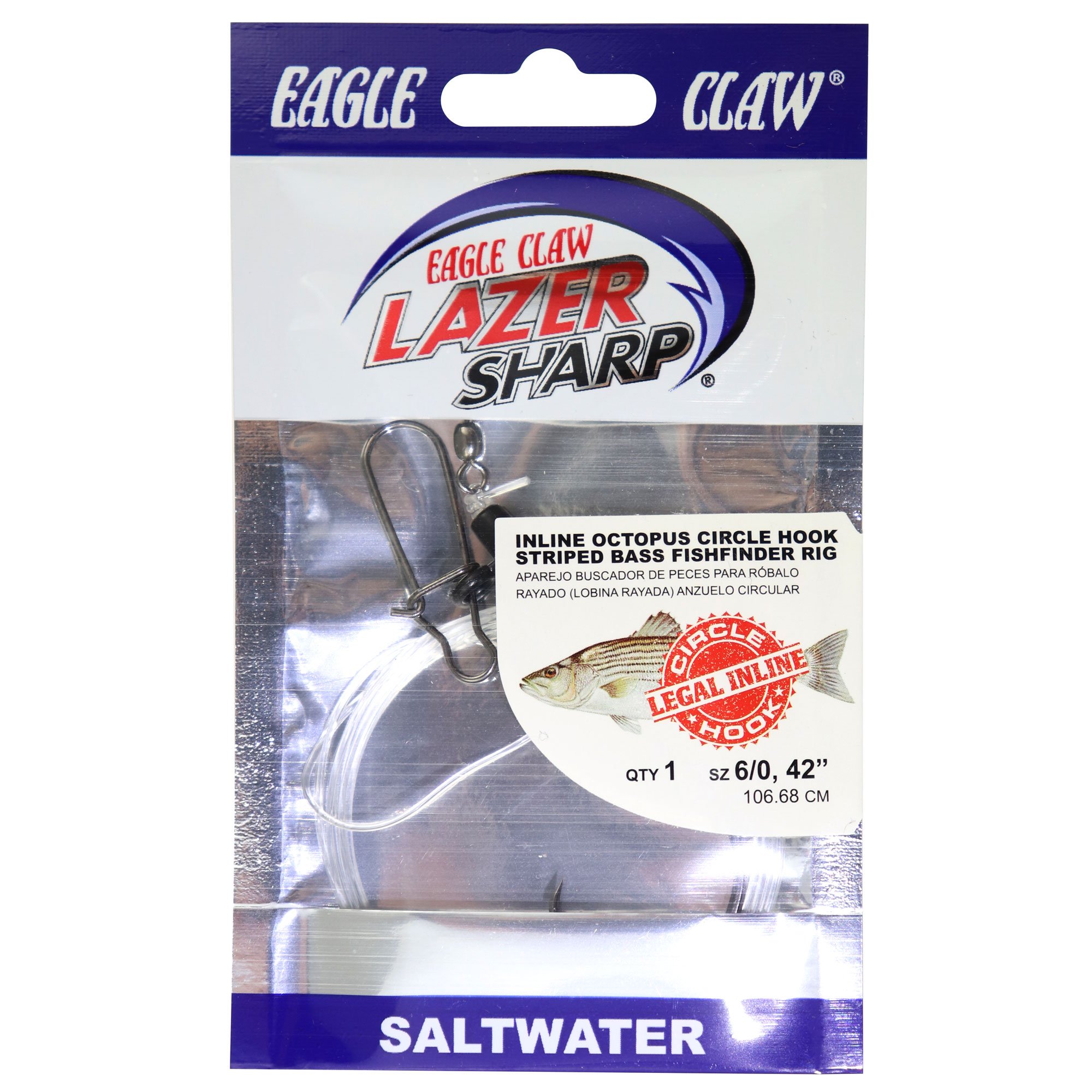 Eagle Claw Lazer Sharp Oct Circle Hook Rig Platinum Black