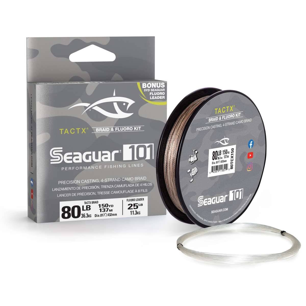 Seaguar 101 TactX Braid FluoroLeader Fishing Line - Picture 2 of 8