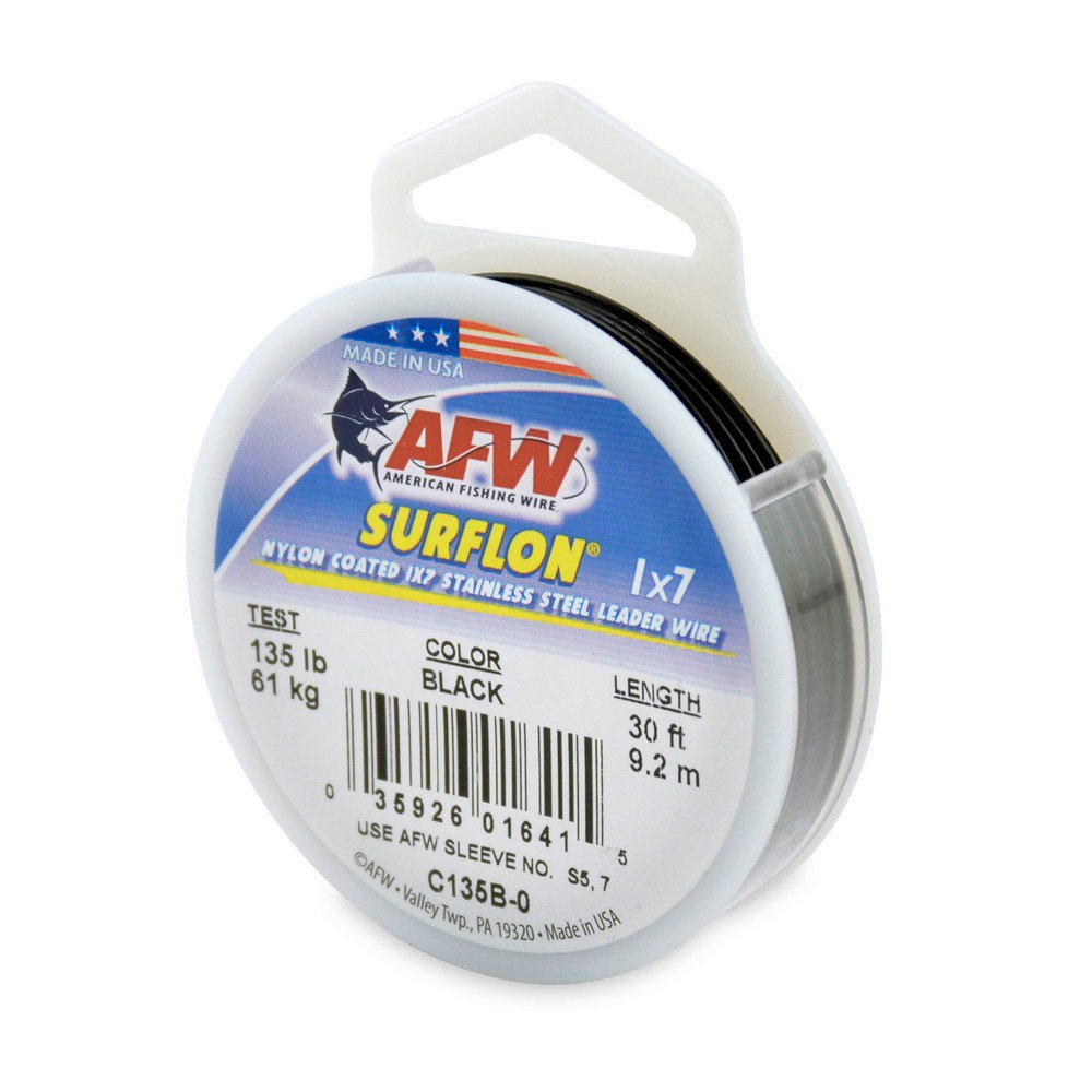 AFW Surflon 1×7 Nylon Coated 30 ft Stainless Steel Leader Wire