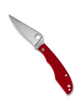 Spyderco Pocket Knife 12C27 Sandvik Steel Blade Red G10 Handle - C138GRDP