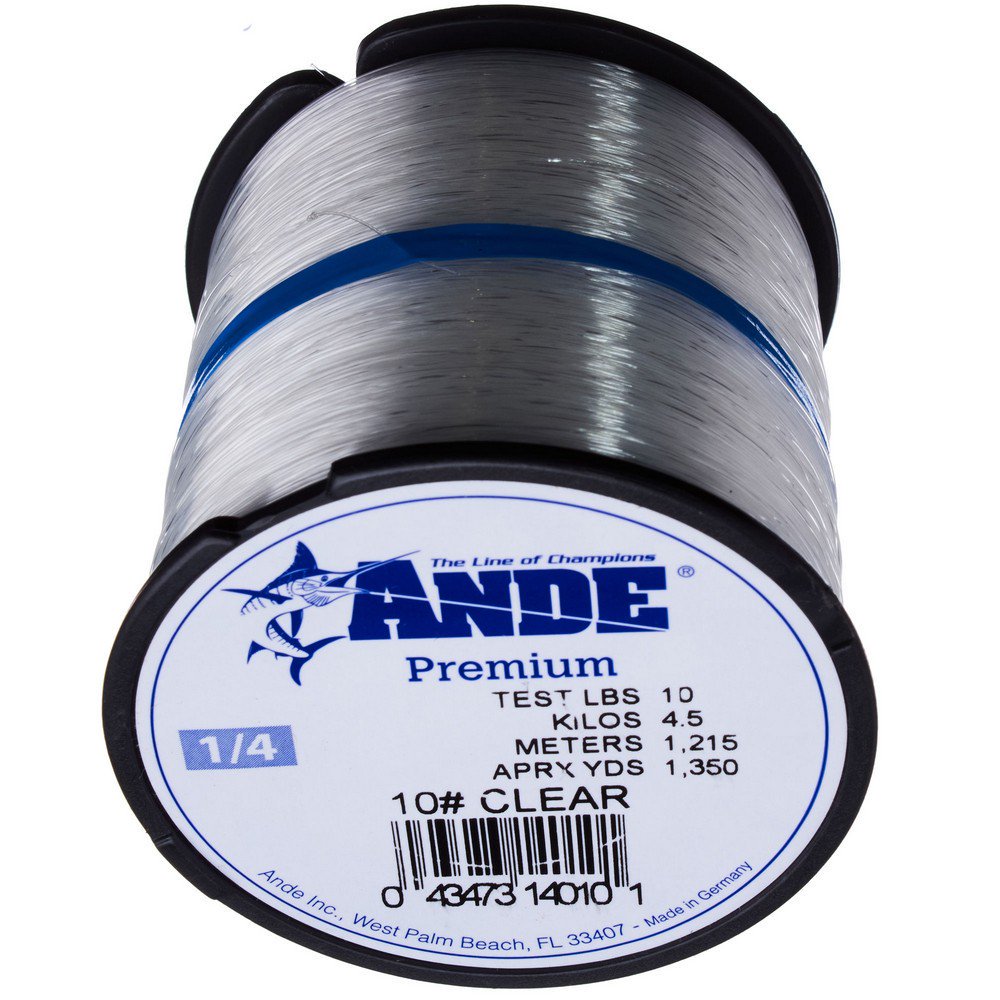 Ande Premium Monofilament Size 1/4 Fishing Line Spool Clear