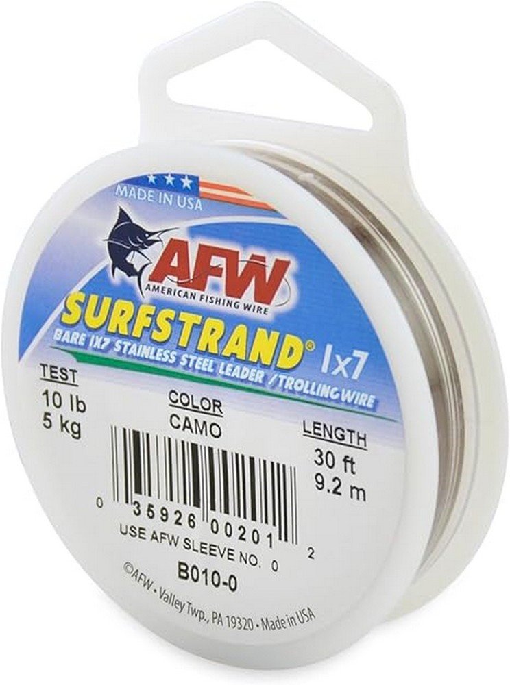 AFW Surfstrand Bare Stainless Steel Leader Wire Camo - Picture 2 of 5