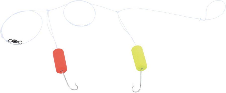 AFW Double-Drop Fishing Rig Red & Yellow Floats