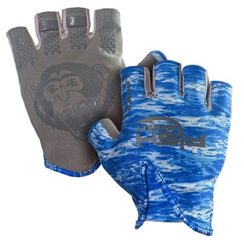 Fish Monkey Stub Guide Glove 1/3 Finger 2X Blue Water Camo - FM18-BLWTRCAM-2XL