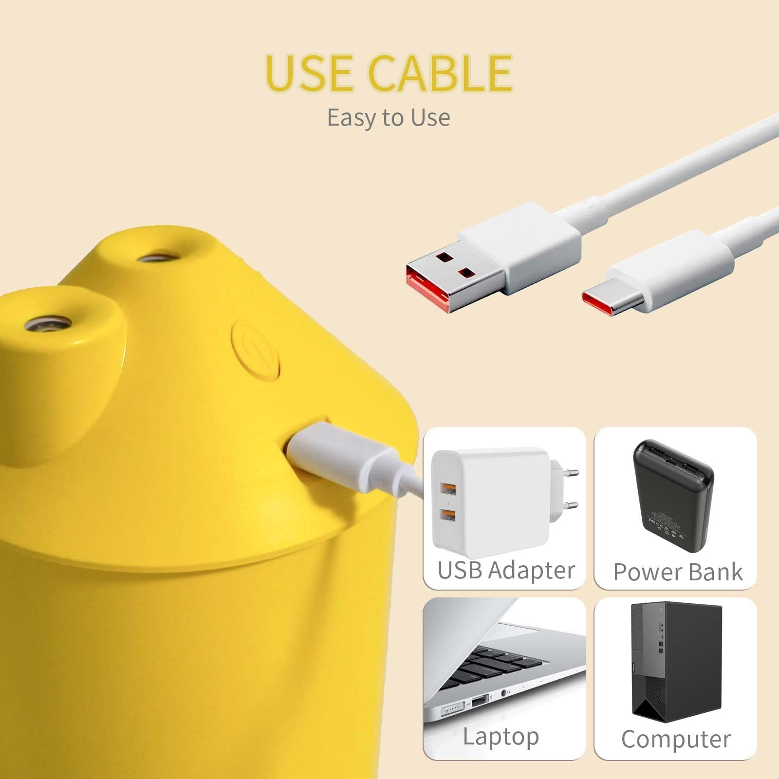 Ultrasonic Cool Mist Humidifier for Bedroom, Night Light, 450 mL- Miffy Mipow - Picture 24 of 25