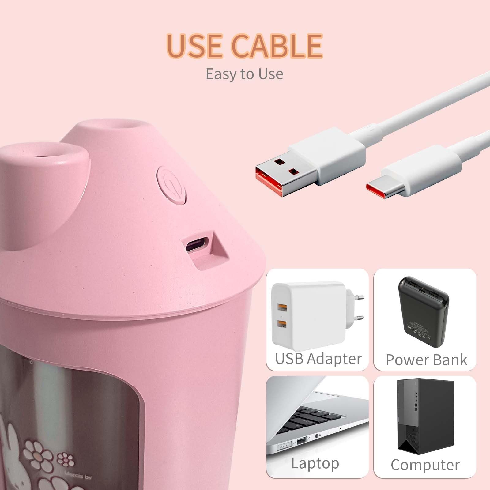 Ultrasonic Cool Mist Humidifier for Bedroom, Night Light, 450 mL- Miffy Mipow - Picture 17 of 25