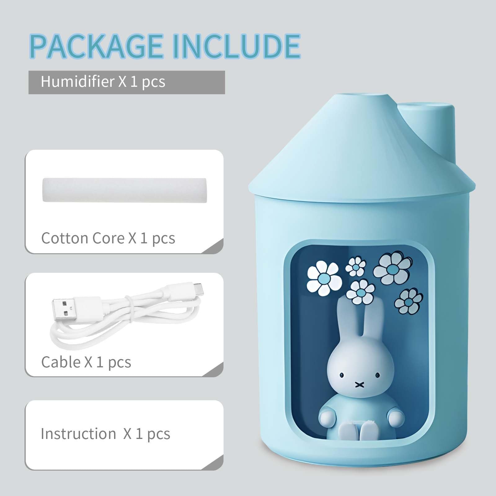 Ultrasonic Cool Mist Humidifier for Bedroom, Night Light, 450 mL- Miffy Mipow - Picture 10 of 25