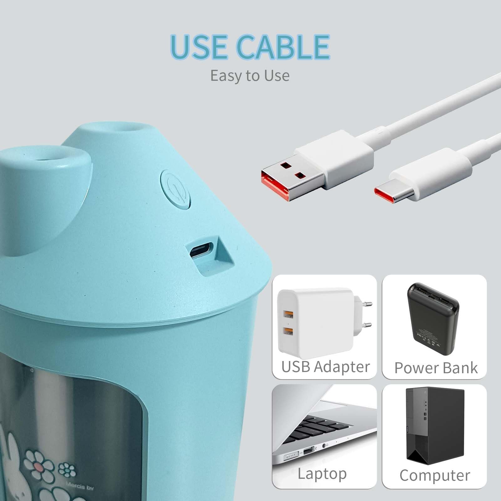 Ultrasonic Cool Mist Humidifier for Bedroom, Night Light, 450 mL- Miffy Mipow - Picture 9 of 25