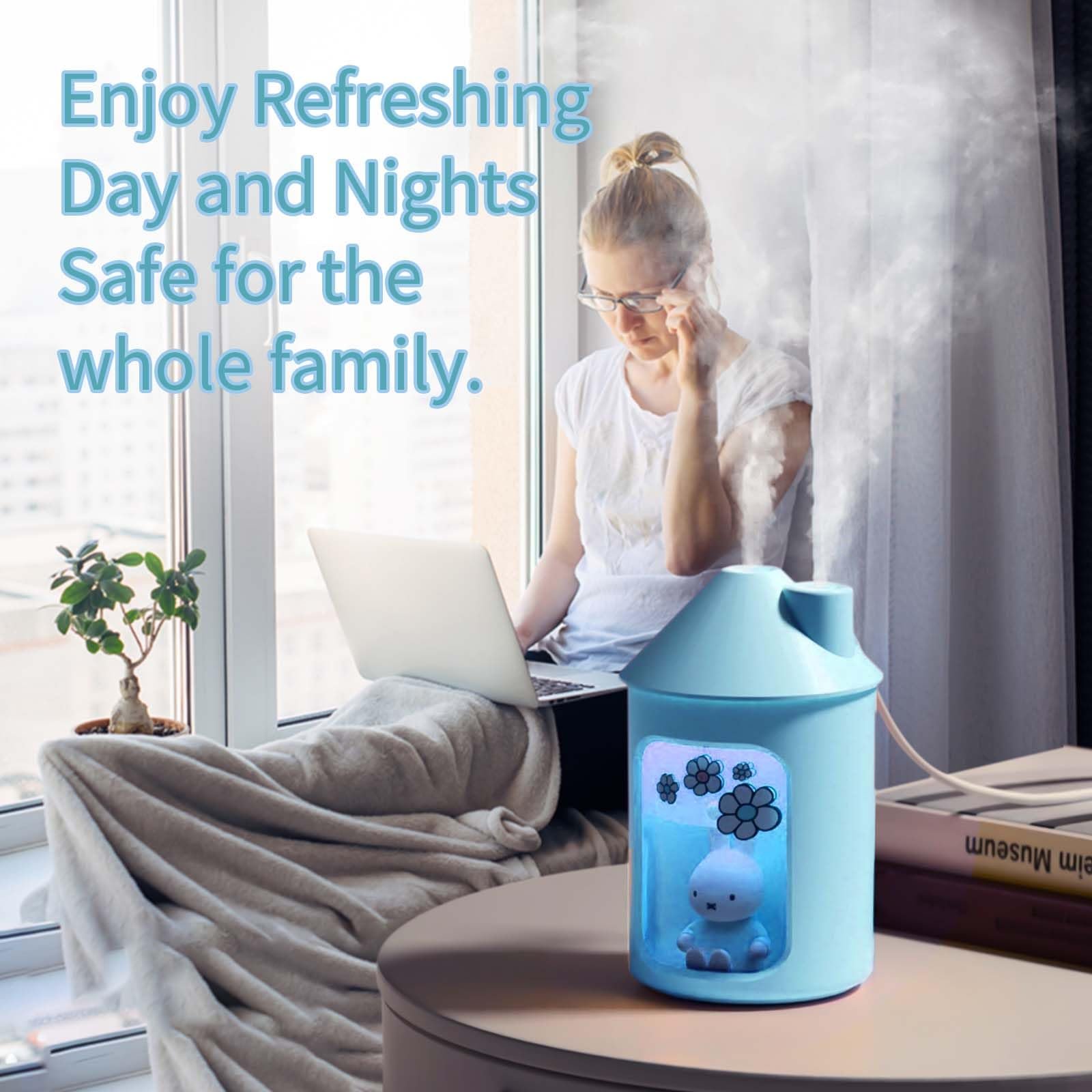 Ultrasonic Cool Mist Humidifier for Bedroom, Night Light, 450 mL- Miffy Mipow - Picture 7 of 25