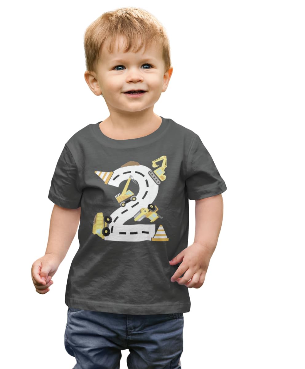 Boys 2 Year,3 Year,4 Year Old Birthday T Shirt Printed Short Sleeve, Digger, Din