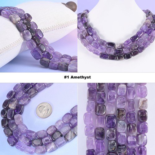 Natural Gemstones Rectangle Cube Nugget Beads Size 9mm to 14mm