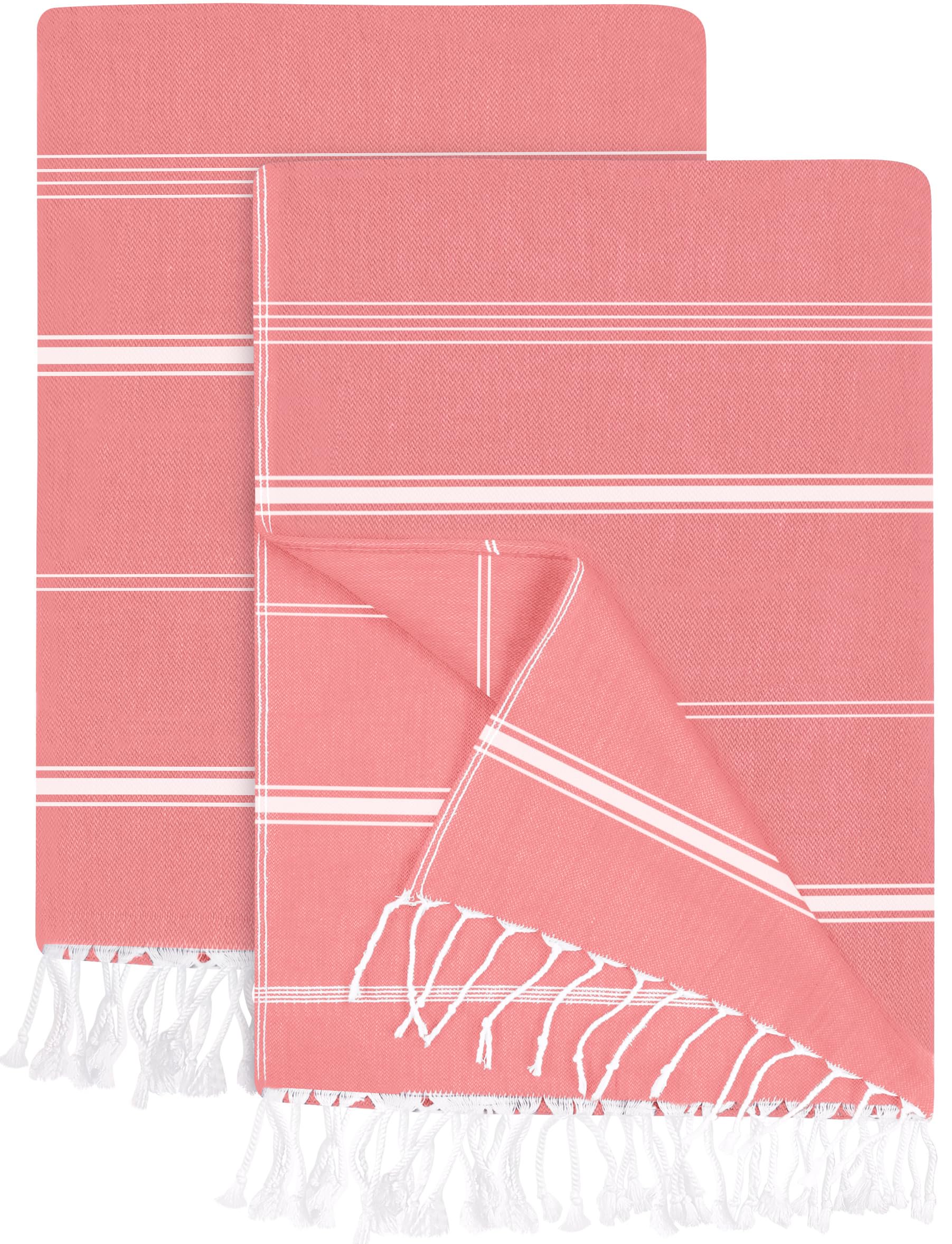 S Pack Of 2 Turkish Beach Towel (40x72 Inches), Oversized 100%...
