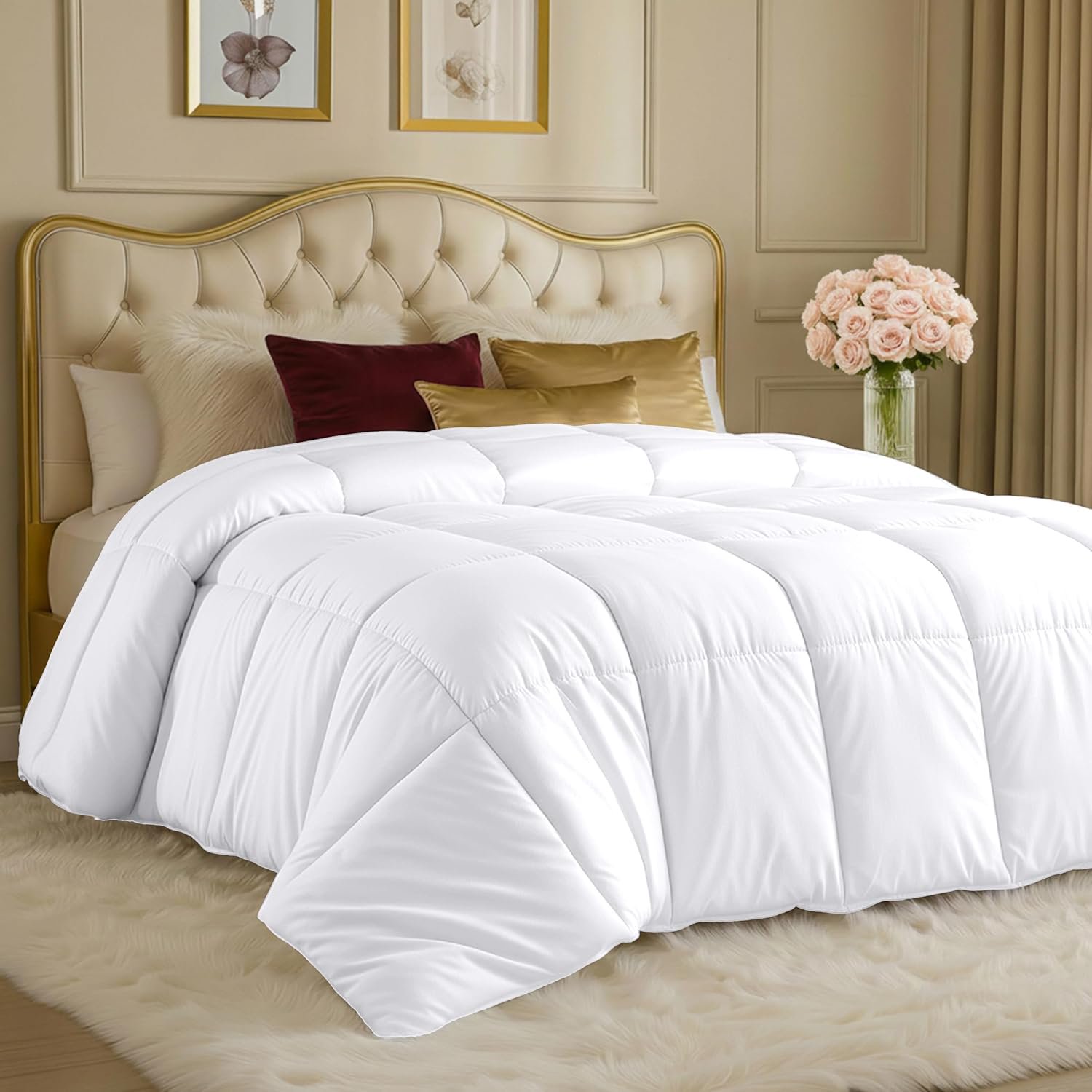 Utopia Bedding Comforters, All Season Duvet Insert, Down Alternative Box…
