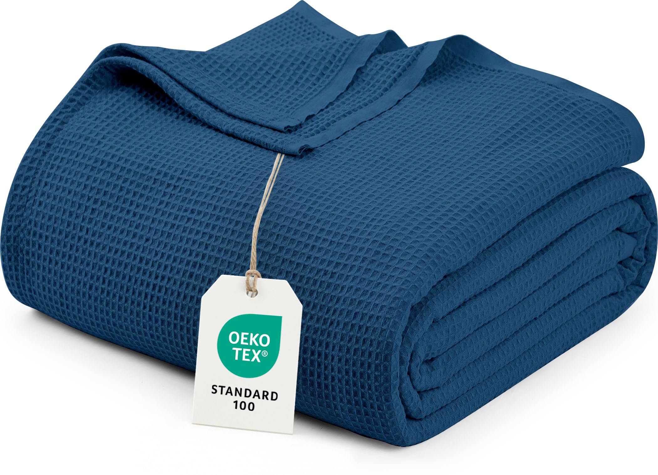 Utopia Bedding Navy Waffle Blanket King Size Soft Lightweight Breathable…