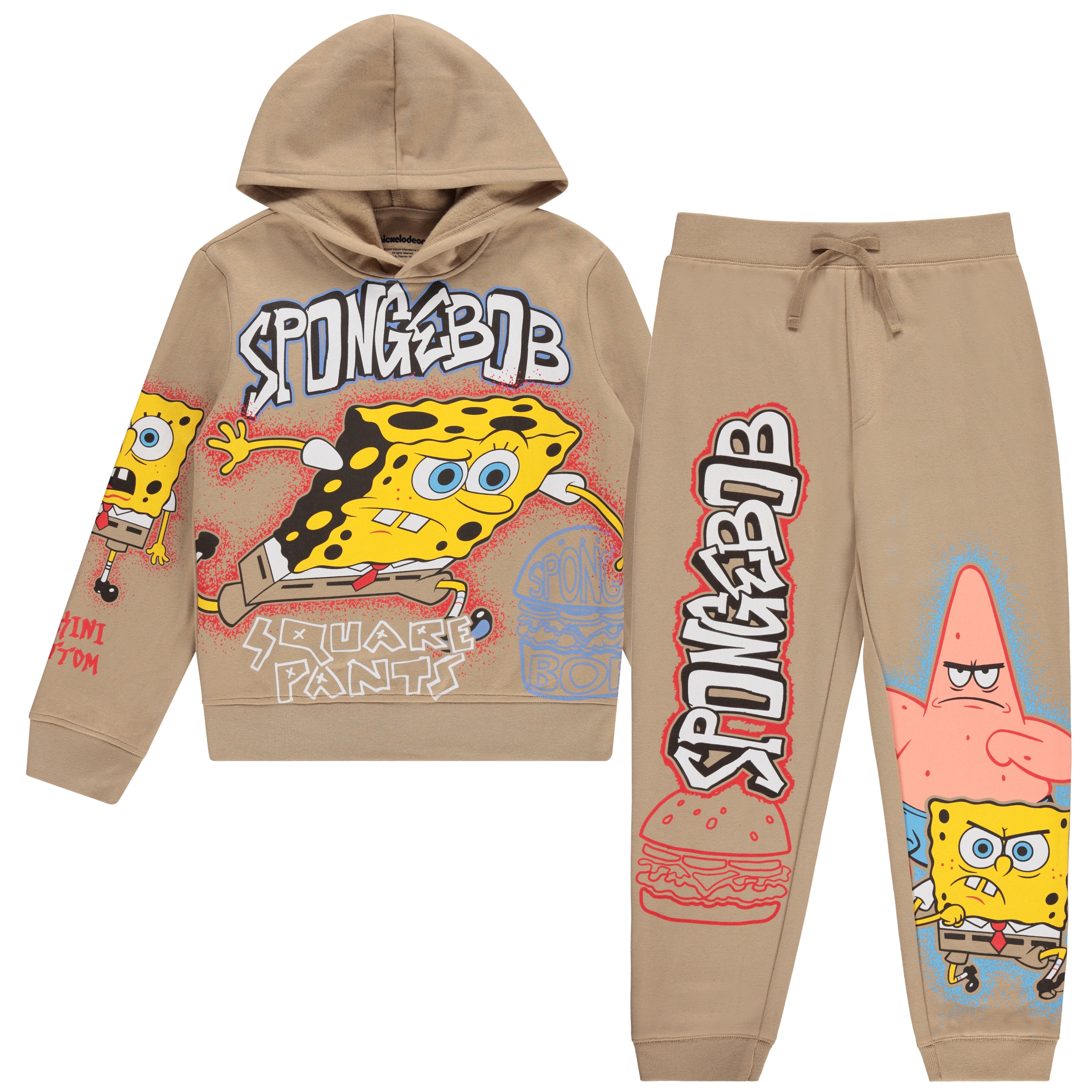 SpongeBob Schwammhose Jungen Kapuzenpullover Hoodie und Jogger Jogginghose Set,... - Bild 9 von 9