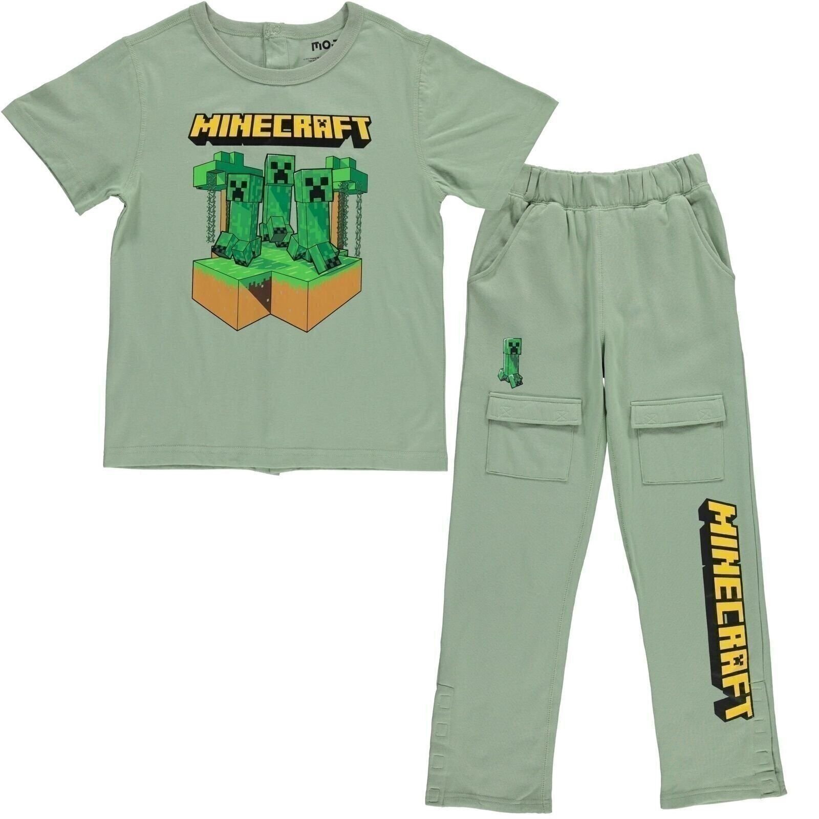 Minecraft Boys Adaptive T-Shirt & Cargo Sweatpants Set, Gaming Clothing... - Picture 1 of 8