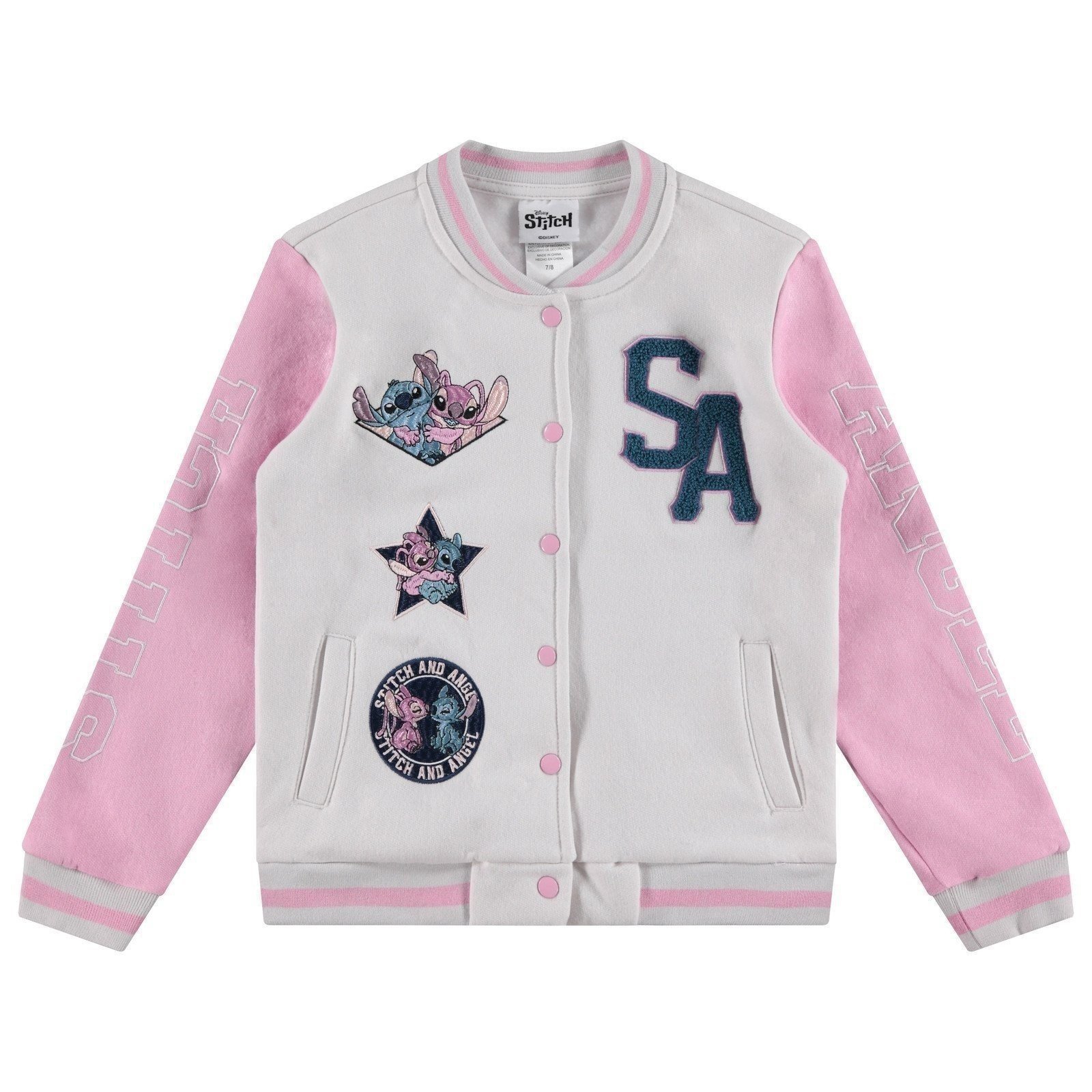 Disney Lilo,Stitch and Angel Varsity Bomber Jacket - Little and Big Girl... - Picture 3 of 25