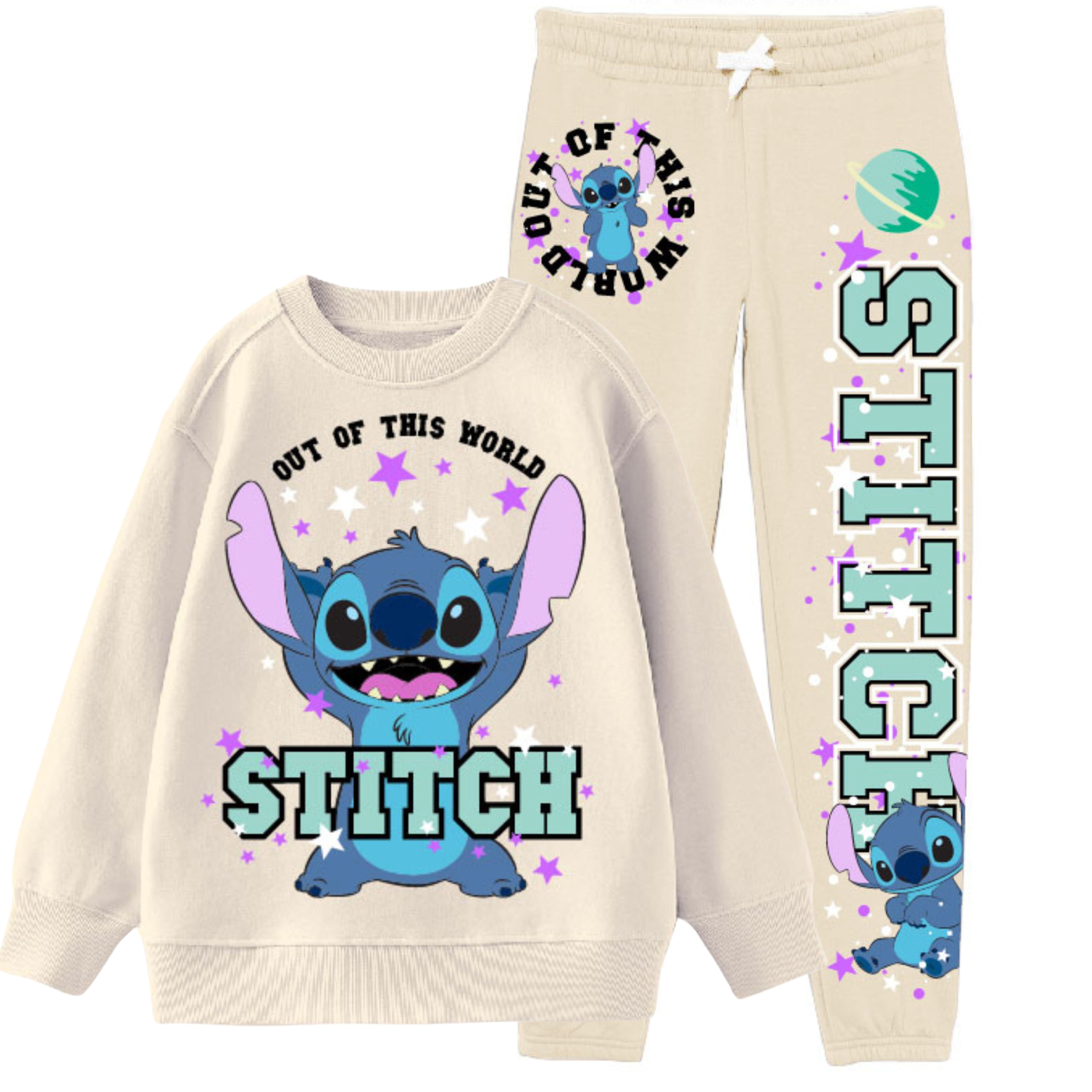 Lilo And Stitch Kids Hoodie Sweatshirt Pants Set Boys Girls