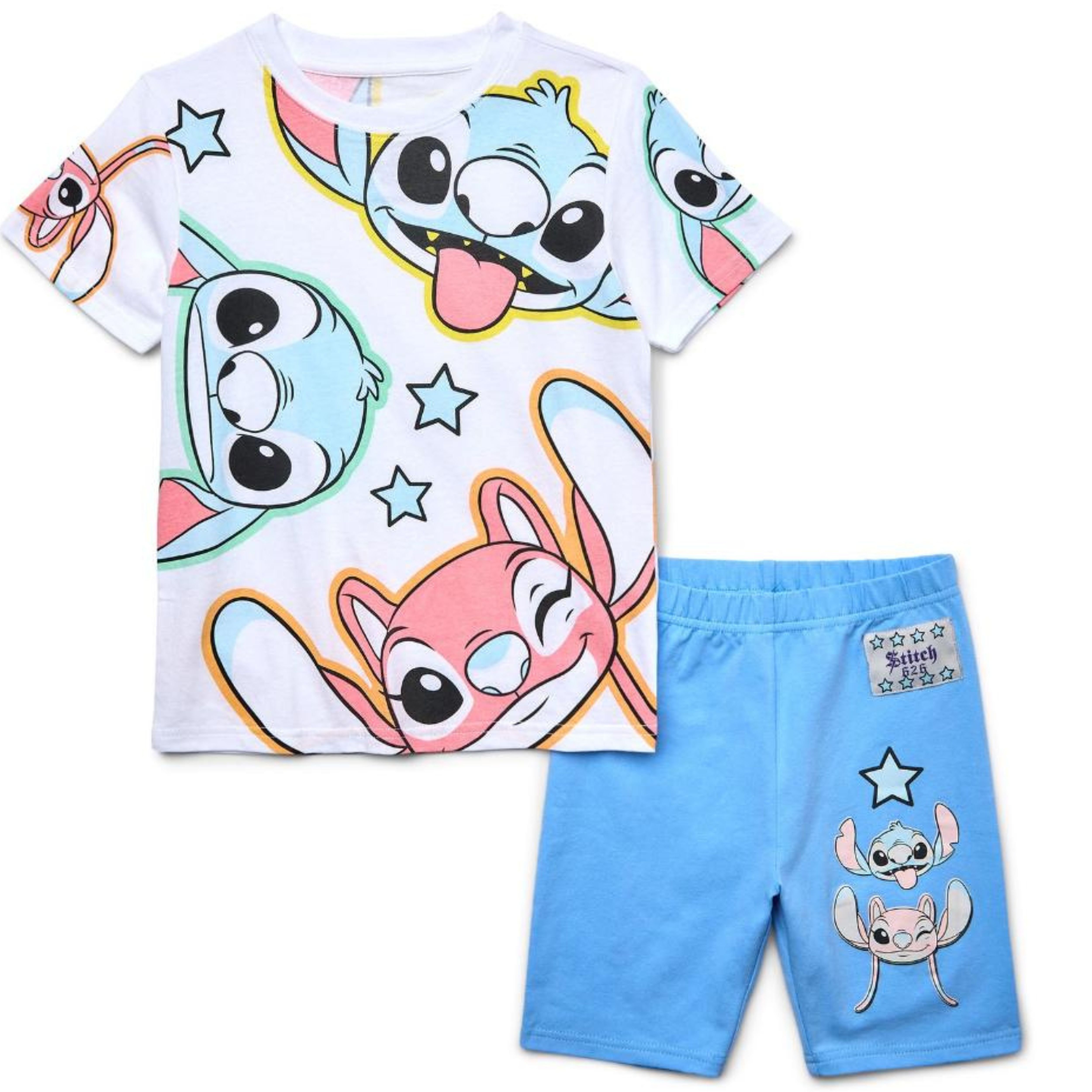 Disney Girls Lilo and Stitch Biker Shorts and T-Shirt- Little and Big Girls... - Picture 8 of 9