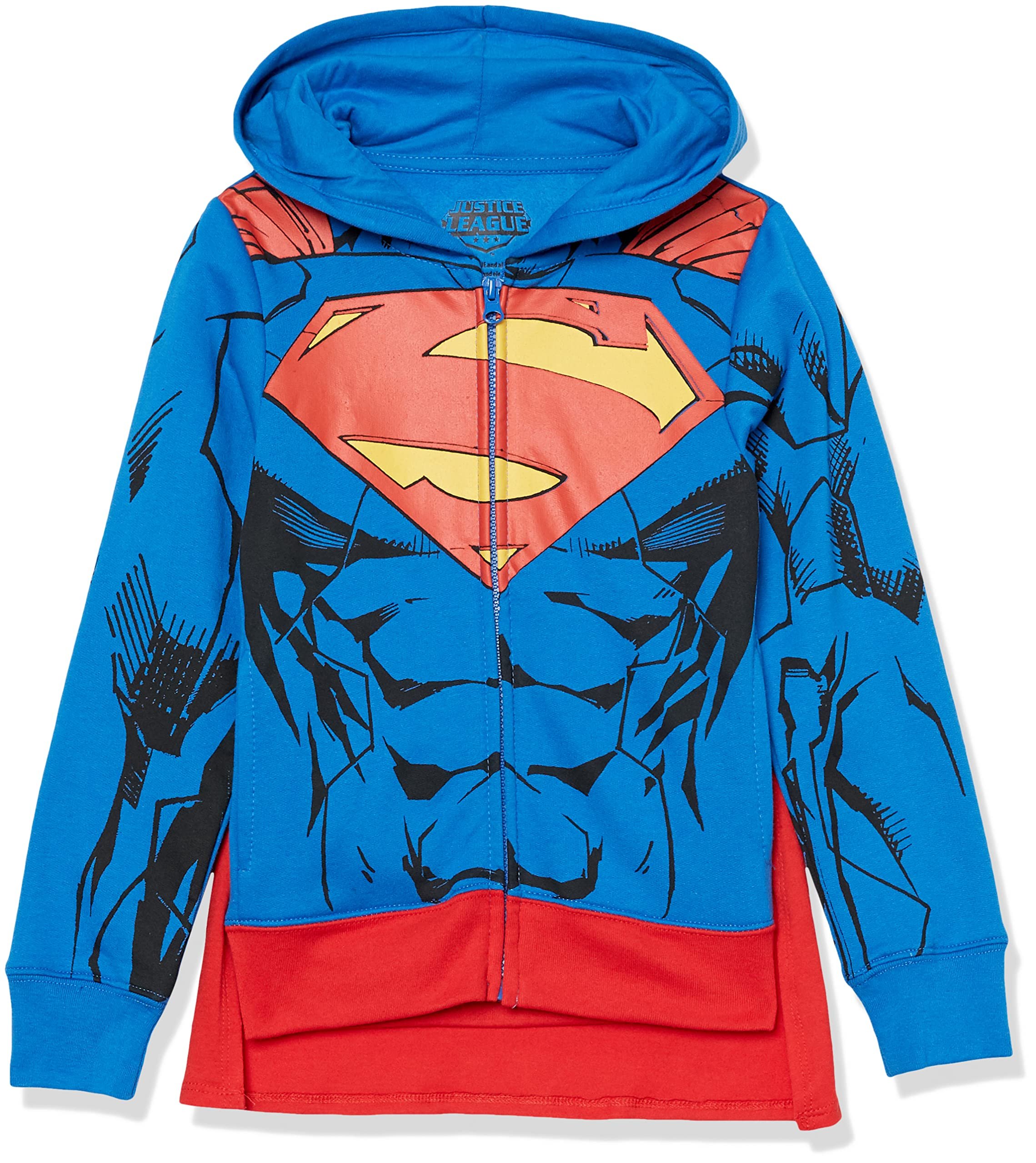DC Comics Little Flash Cosplay Zip-up Hoodie with Cape-Dc-Boys 4-20 - Picture 8 of 8