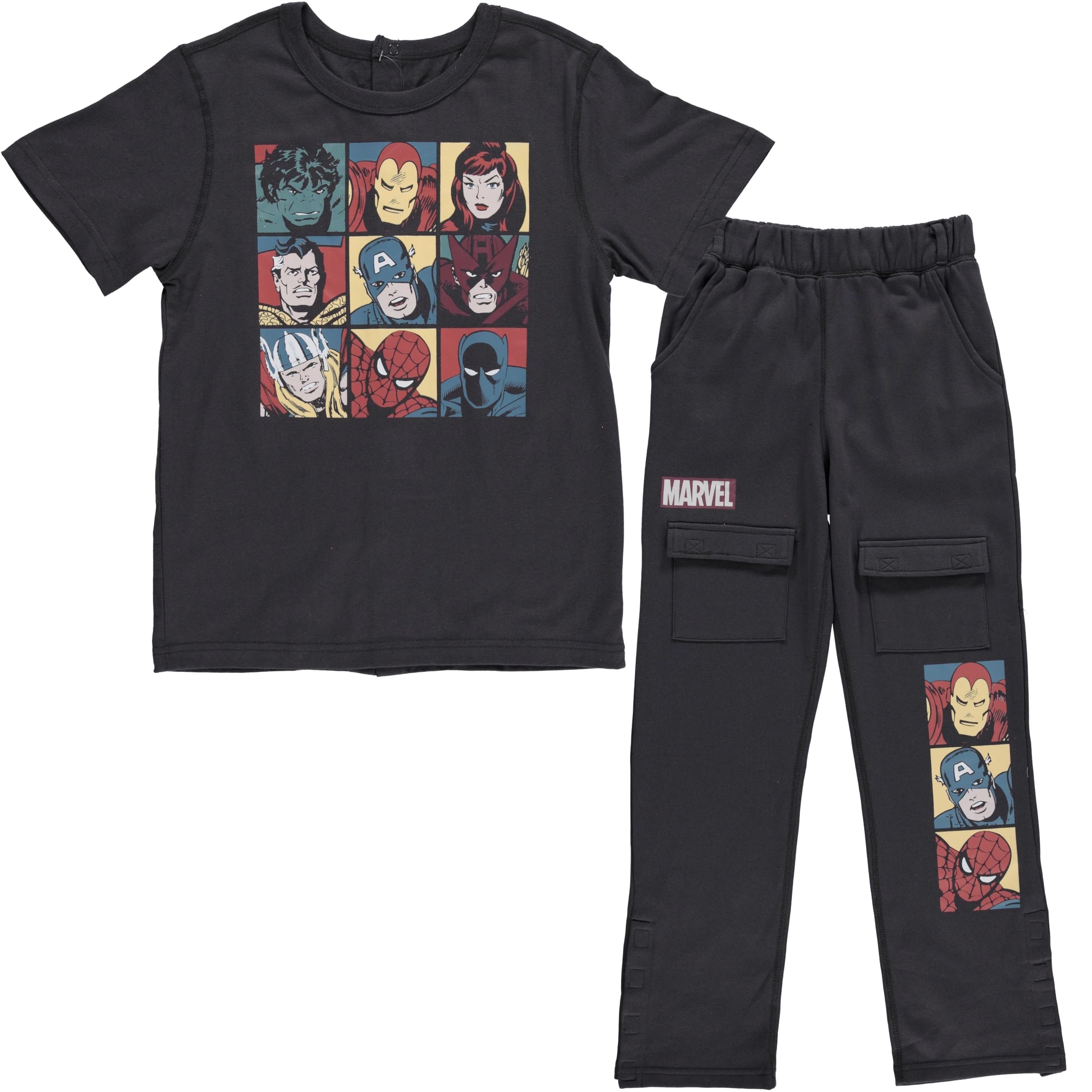 Marvel Boys Comic Avengers Adaptive T-Shirt & Cargo Sweatpants Set, Super... - Picture 25 of 25