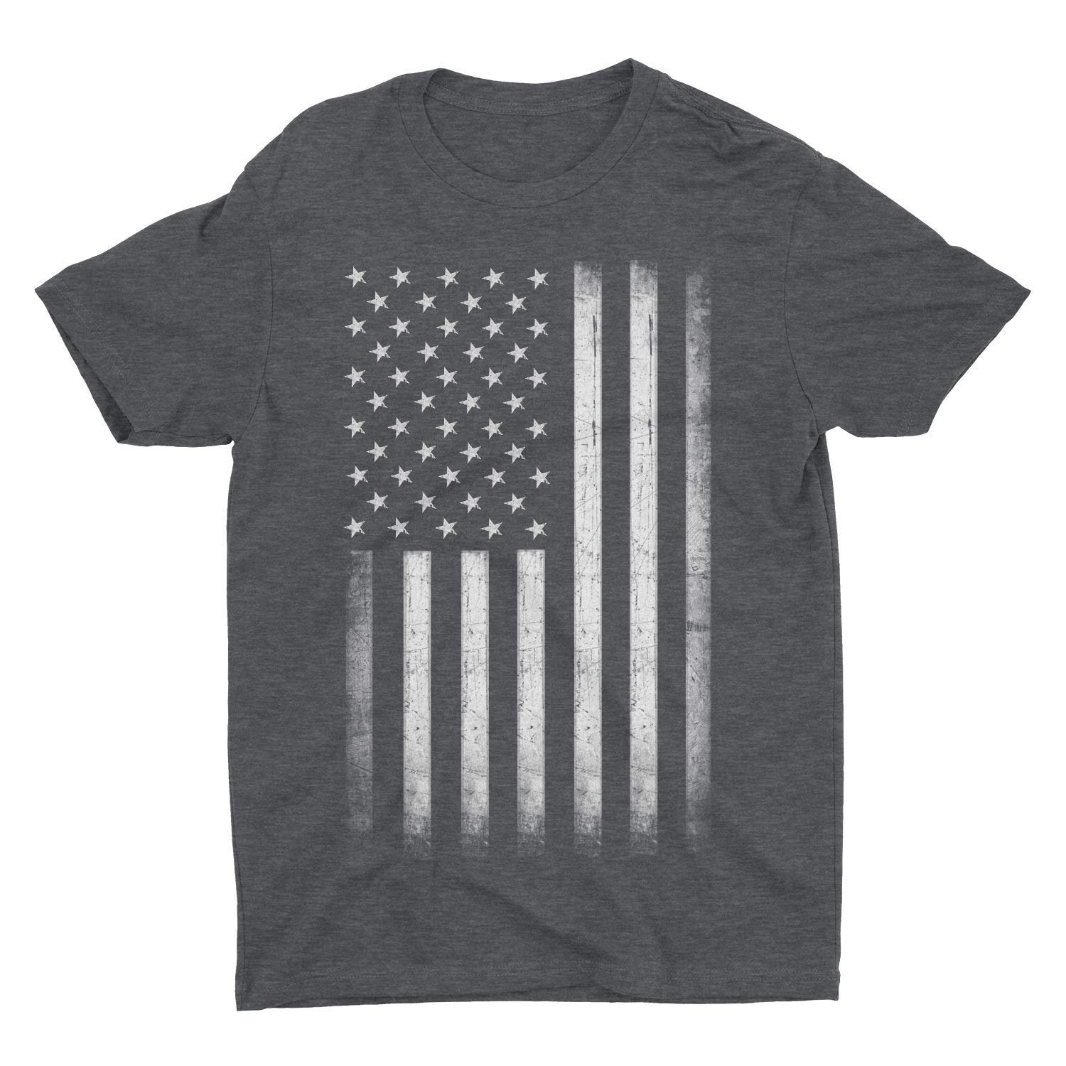 Men's USA Flag Tee Premium Soft Ring-Spun Retro Vintage T-Shirt