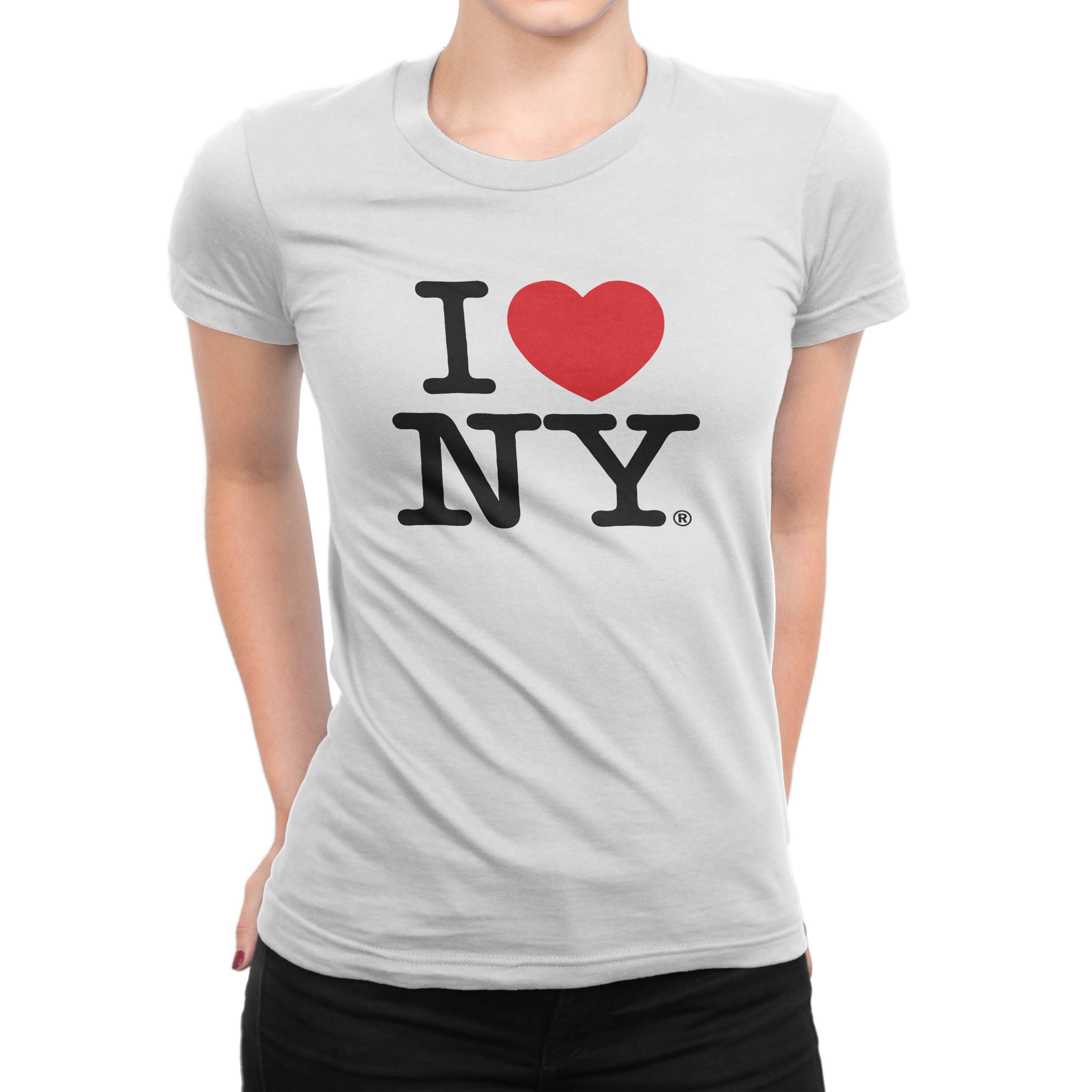 I Love NY New York Womens T-Shirt Spandex Tee Heart White | eBay