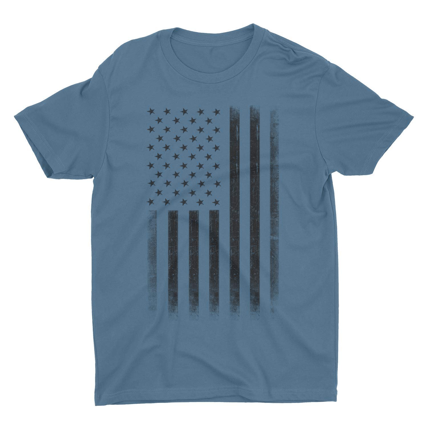 Men's USA Flag Tee Premium Soft Ring-Spun Retro Vintage T-Shirt