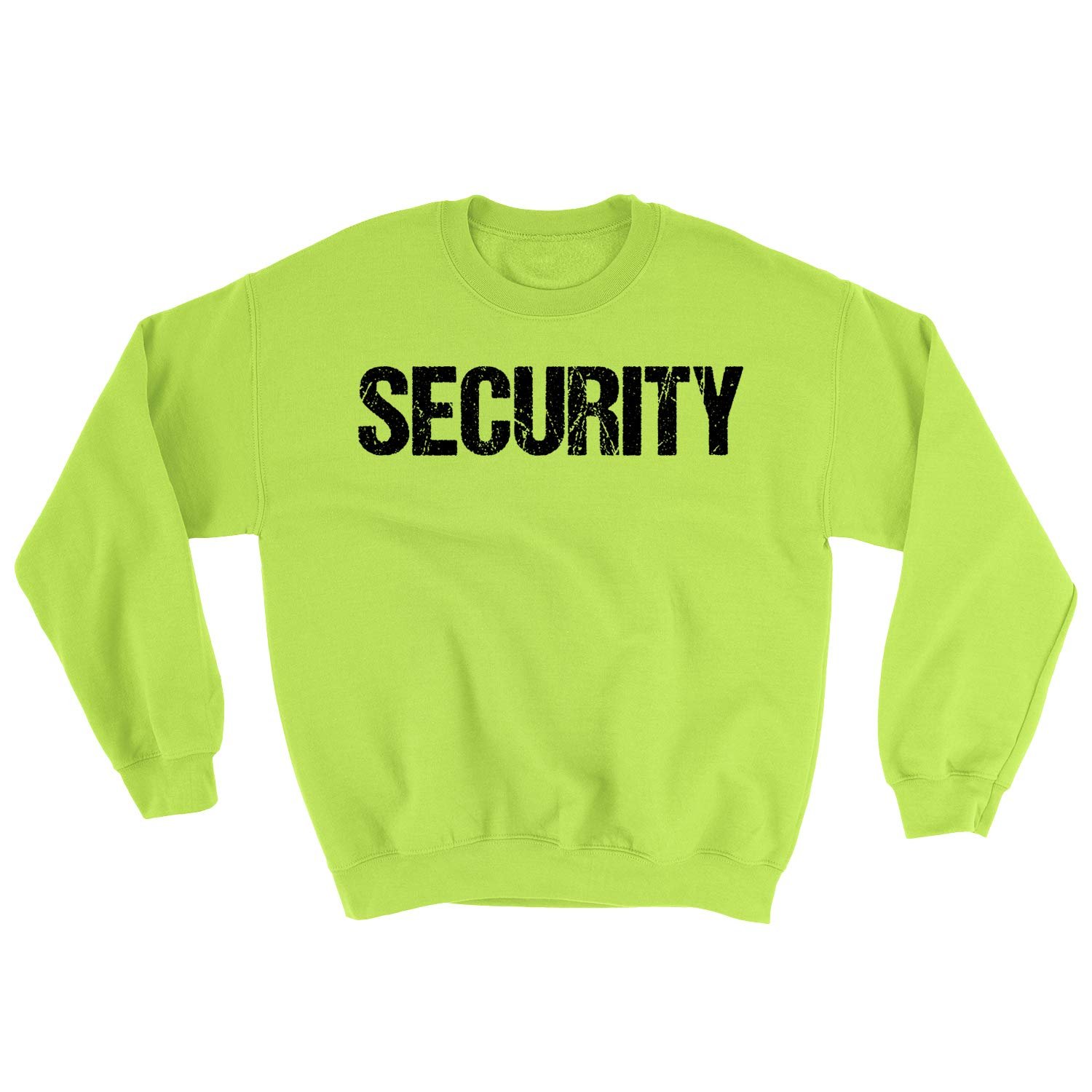 NYC FACTORY Screen Printed Men’s Security Sweatshirt Distressed Front Back…