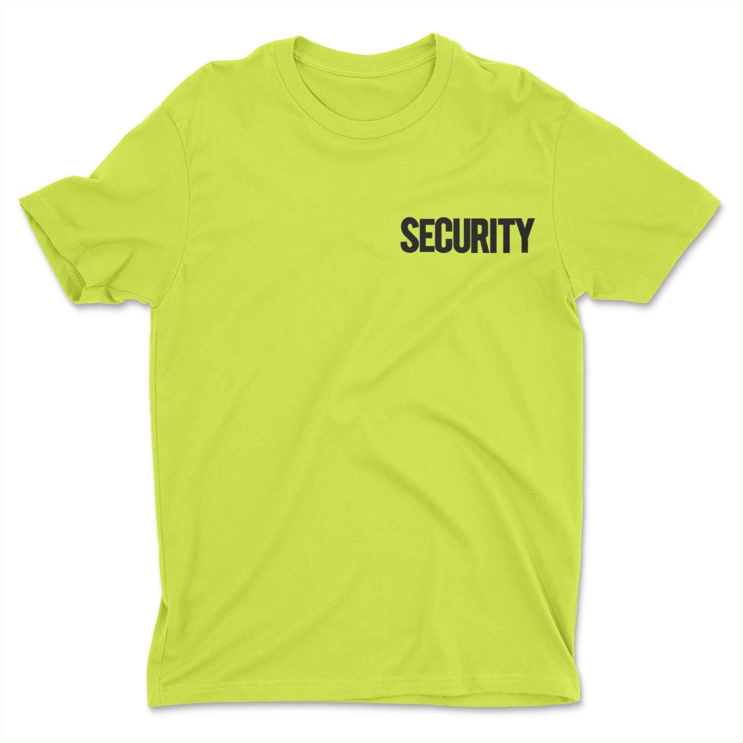 NYC Factory Men's Neon Security T-Shirt Chest Back Print Tee