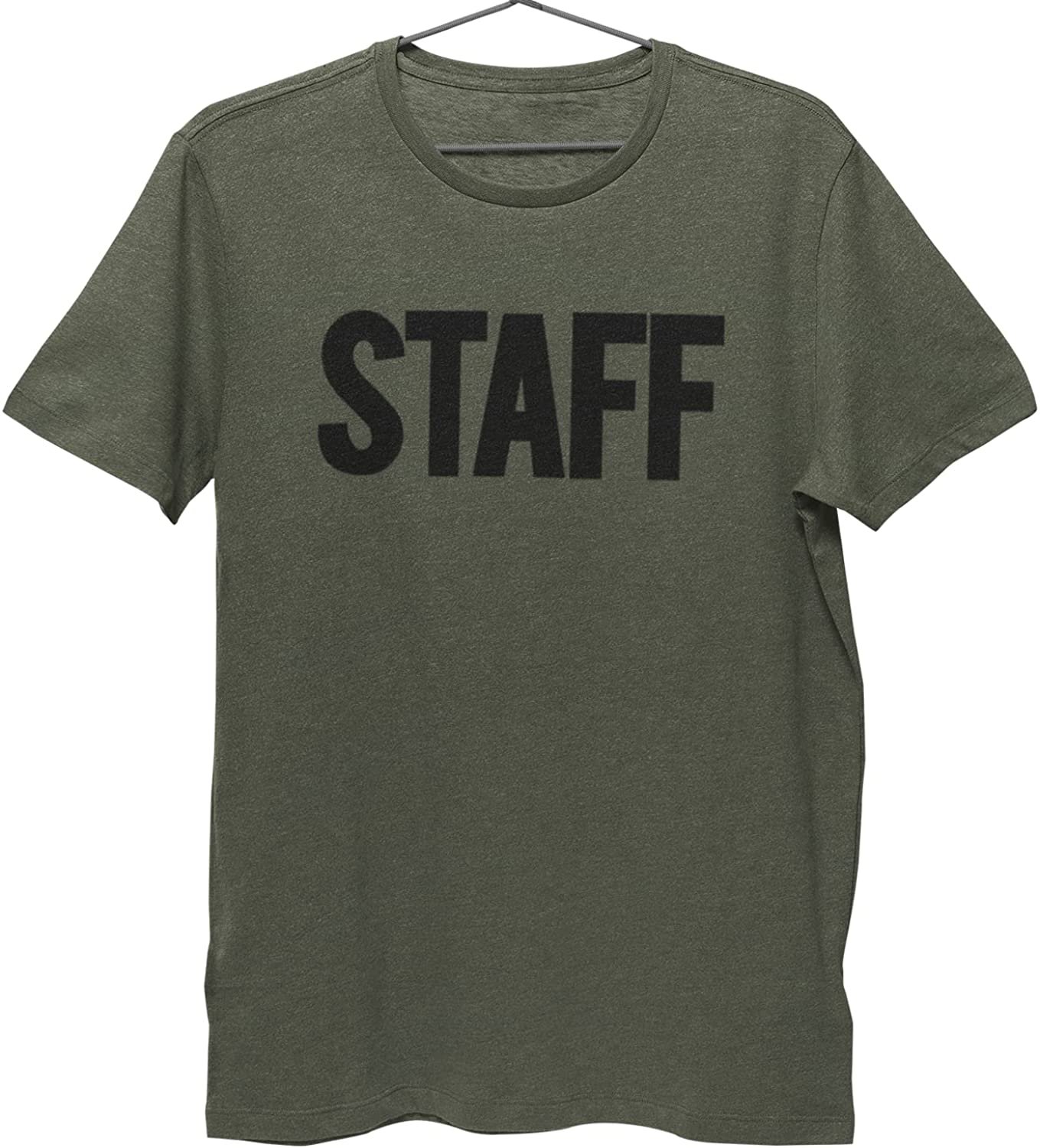 NYC FACTORY Men's Staff T-Shirt Front Back Print Tee Event Uniform Screen Printed Tshirt