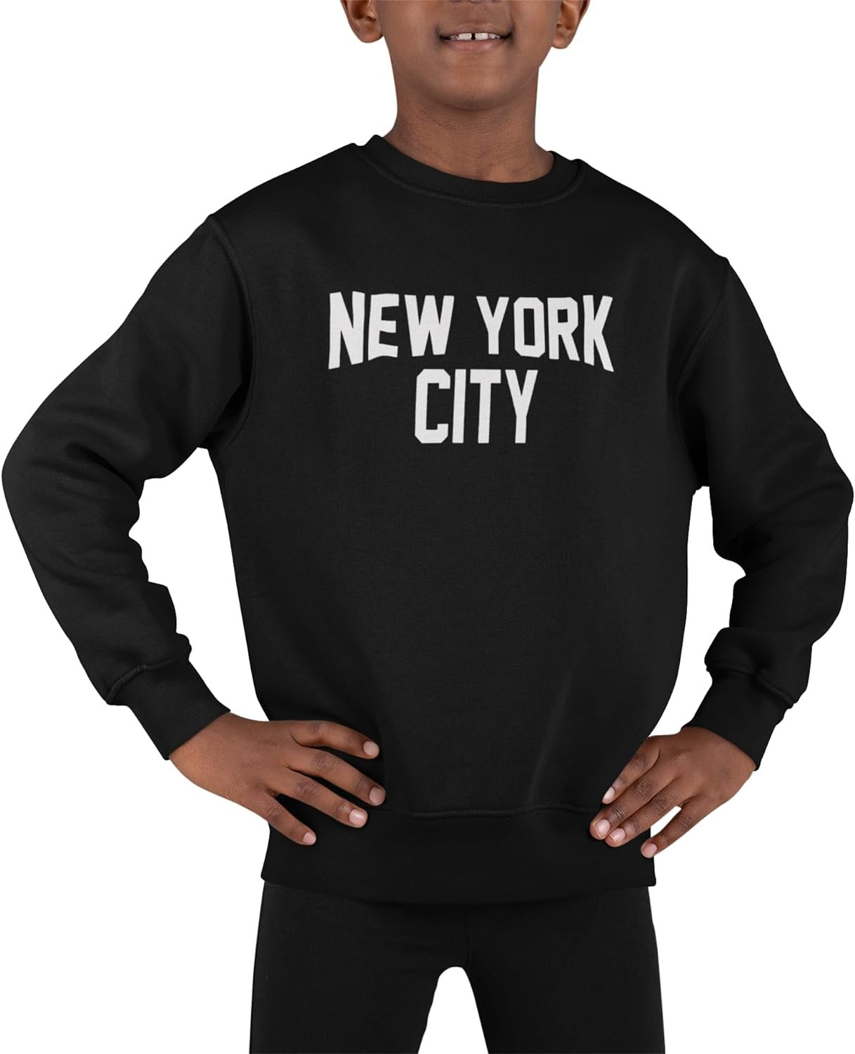 NYC FACTORY New York City Youth Sweatshirt For Kids (Youth, Black) - Picture 4 of 4