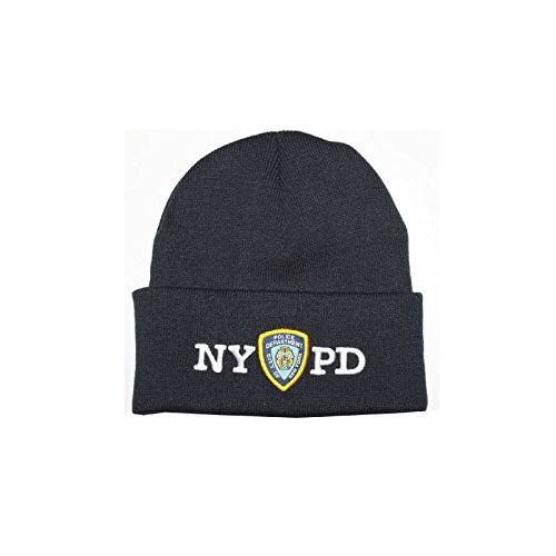 NYPD Winter Hat Police Badge New York Police Department Navy & White One Size